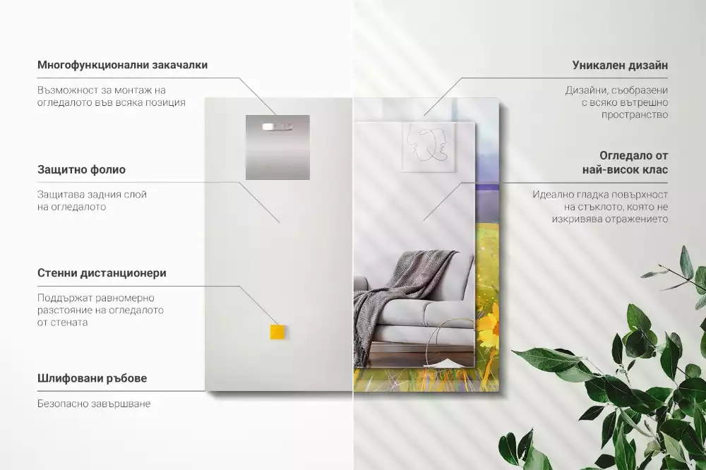 Miroir décoratif rectangulaire Champ de tournesols