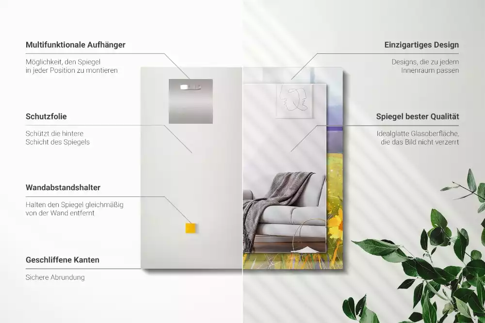 Miroir décoratif rectangulaire Champ de tournesols