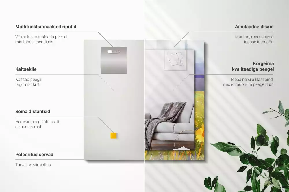 Miroir décoratif rectangulaire Champ de tournesols