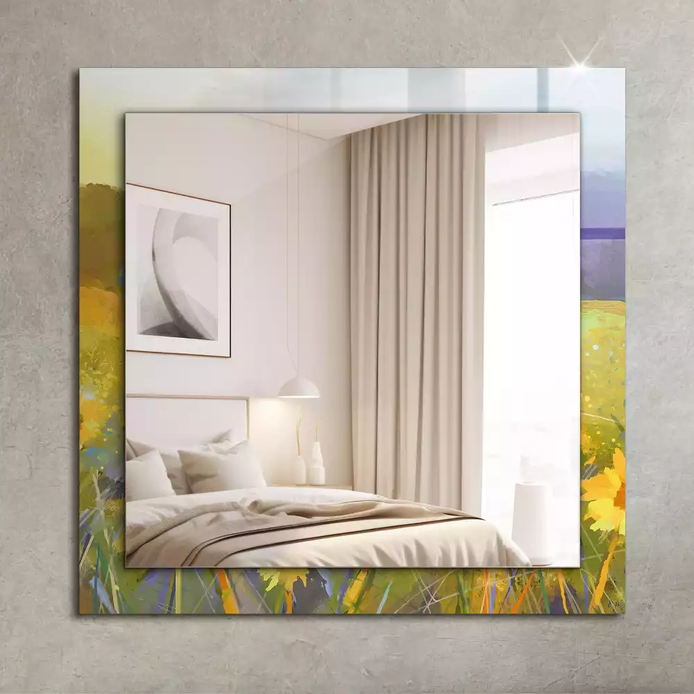 Miroir décoratif rectangulaire Champ de tournesols
