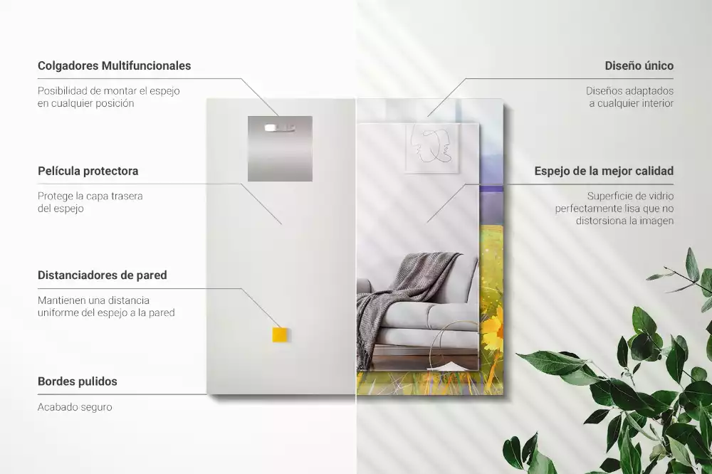 Miroir décoratif rectangulaire Champ de tournesols