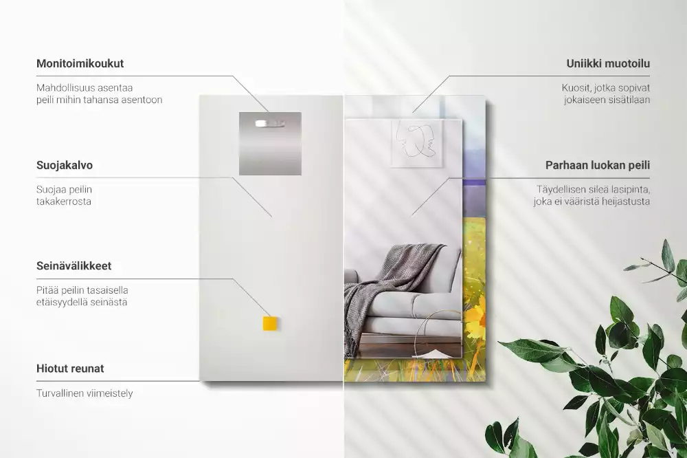 Miroir décoratif rectangulaire Champ de tournesols