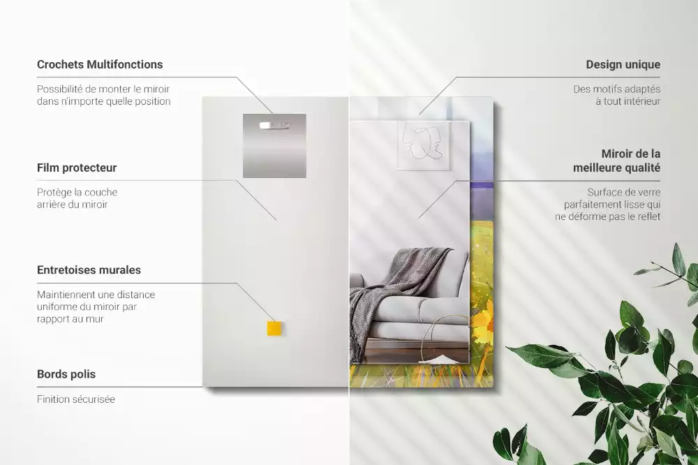 Miroir décoratif rectangulaire Champ de tournesols