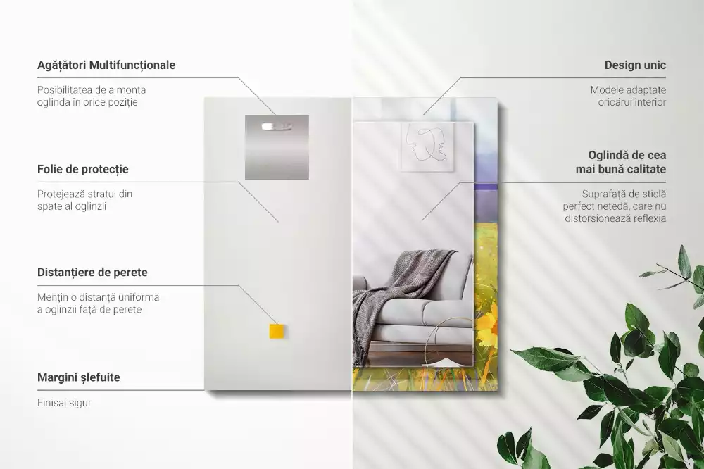 Miroir décoratif rectangulaire Champ de tournesols