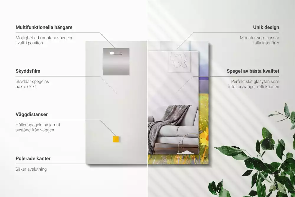 Miroir décoratif rectangulaire Champ de tournesols