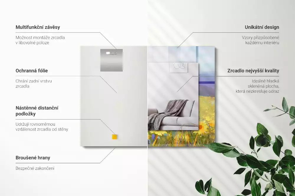 Miroir décoratif rectangulaire Champ de tournesols