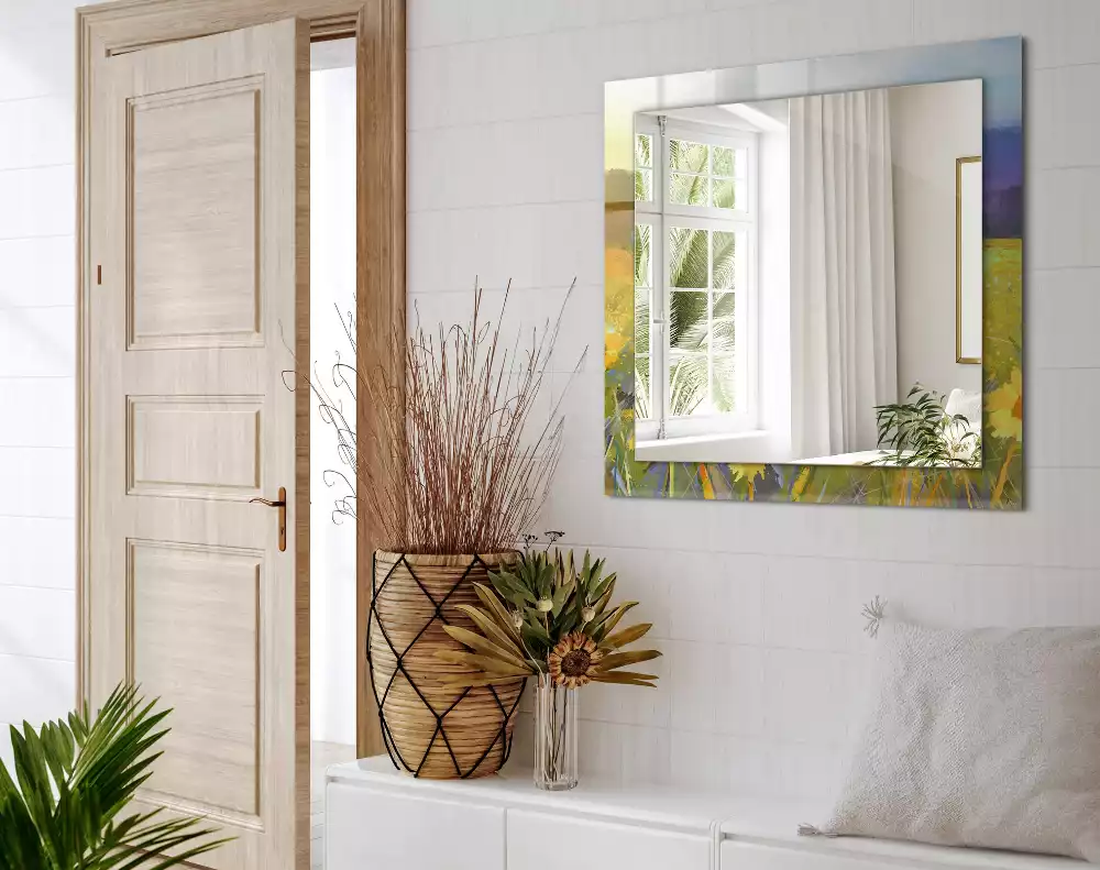 Miroir décoratif rectangulaire Champ de tournesols