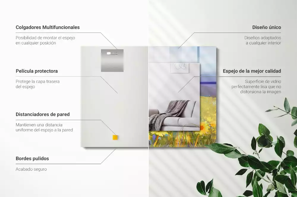 Miroir décoratif rectangulaire Champ de tournesols