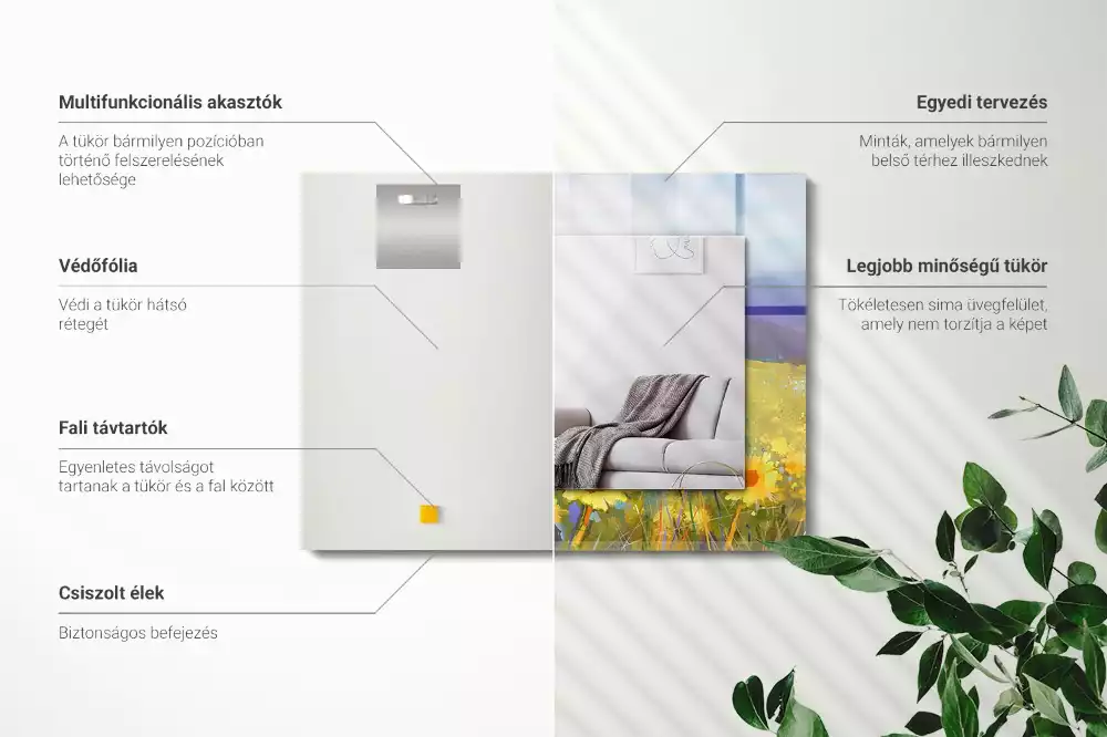 Miroir décoratif rectangulaire Champ de tournesols