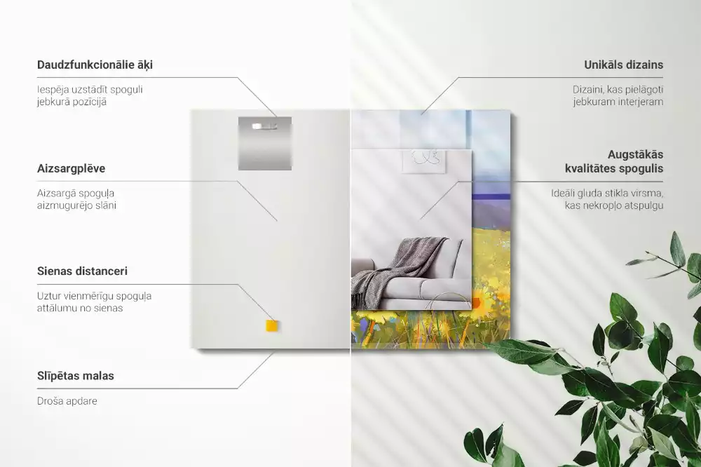 Miroir décoratif rectangulaire Champ de tournesols