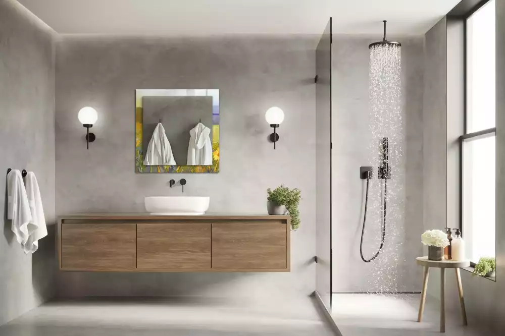 Miroir décoratif rectangulaire Champ de tournesols