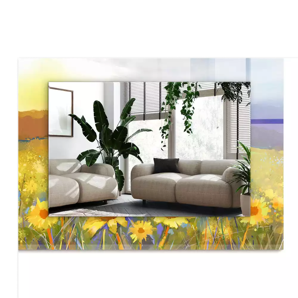 Miroir décoratif rectangulaire Champ de tournesols