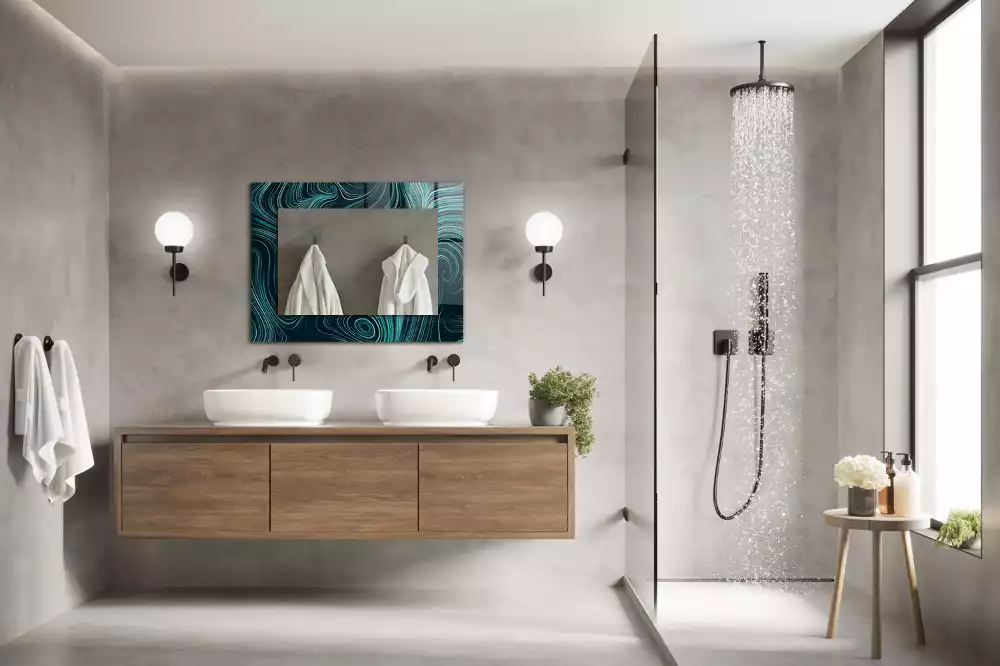 Miroir décoratif rectangulaire Motifs lignes abstraites