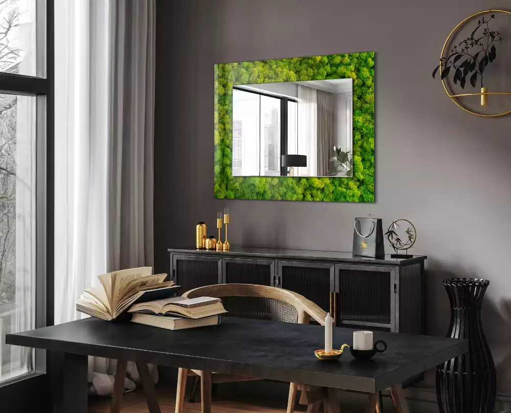Miroir avec imprimé rectangulaire Mousse verte