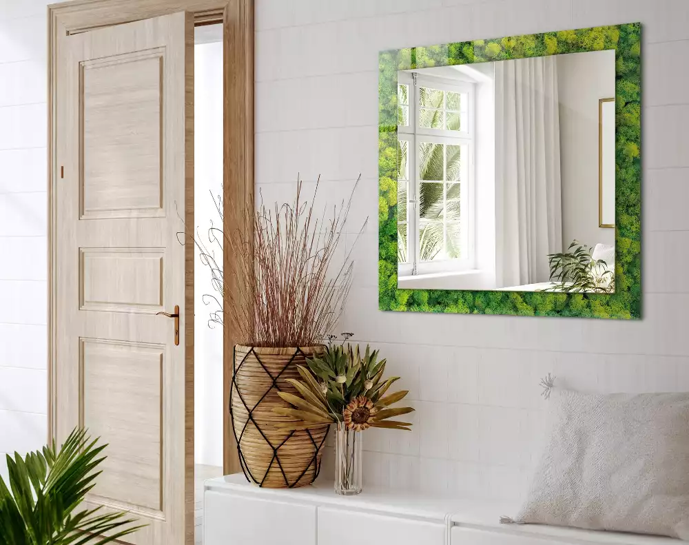 Miroir avec imprimé rectangulaire Mousse verte