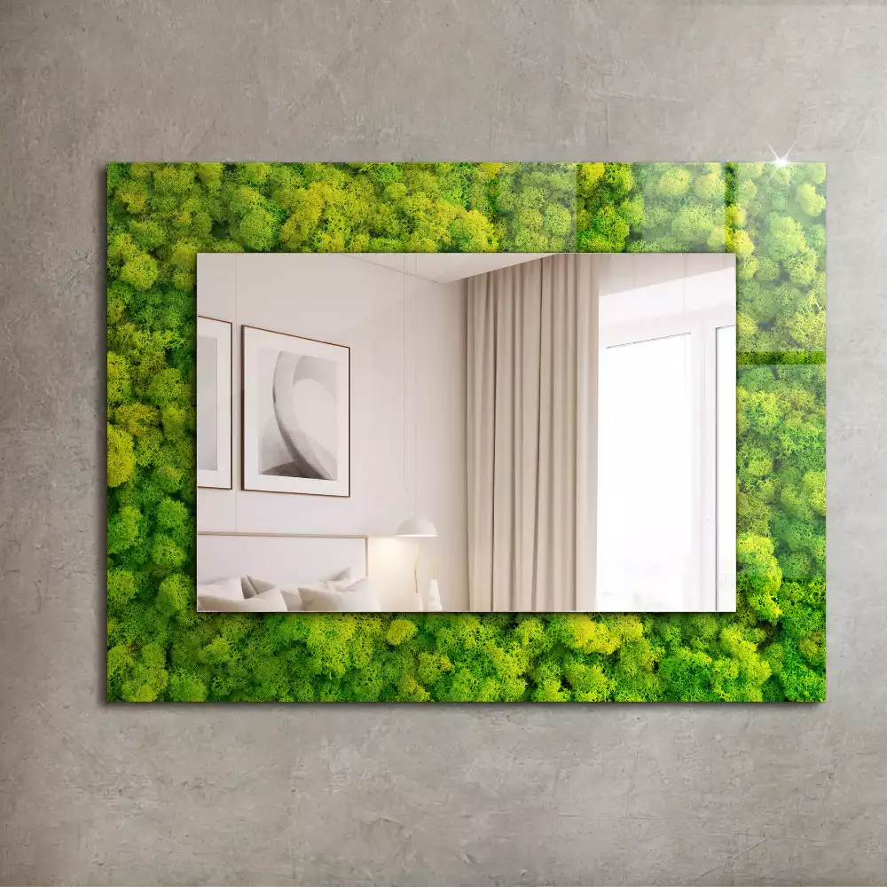 Miroir avec imprimé rectangulaire Mousse verte