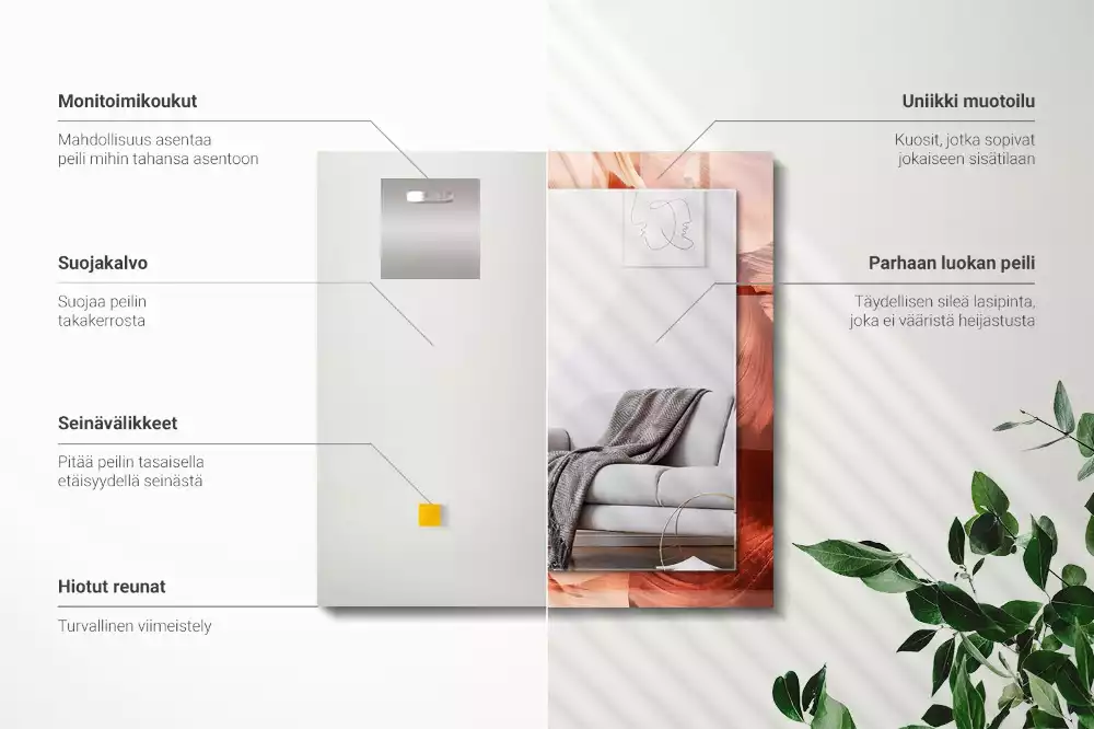 Miroir avec imprimé décoratif rectangulaire Canyon désertique rochers