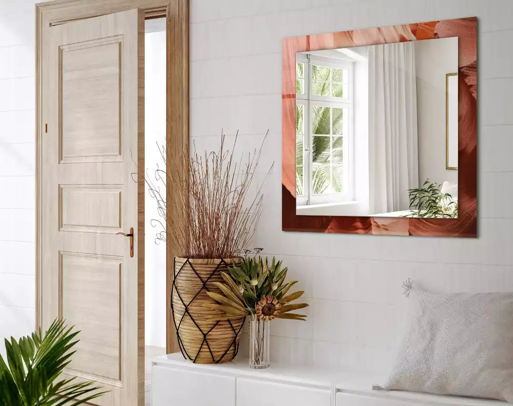 Miroir avec imprimé décoratif rectangulaire Canyon désertique rochers