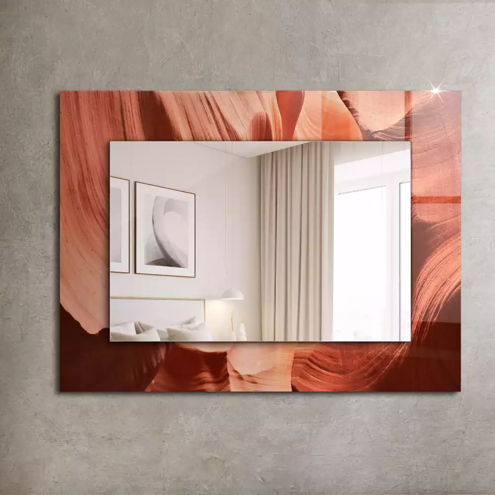 Miroir avec imprimé décoratif rectangulaire Canyon désertique rochers