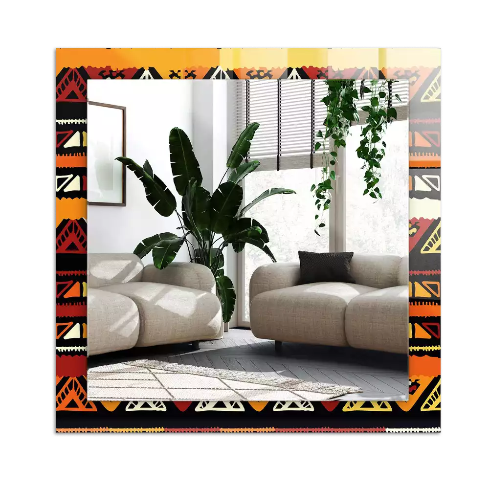 Miroir avec imprimé décoratif rectangulaire Motif ethnique coloré