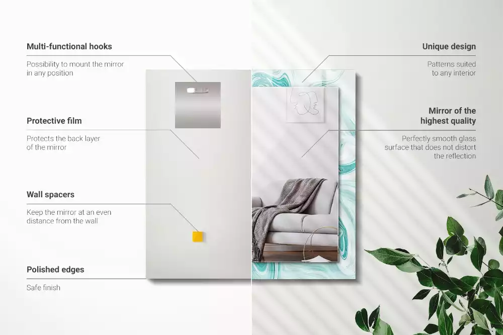 Miroir décoratif rectangulaire Motif marbré abstrait