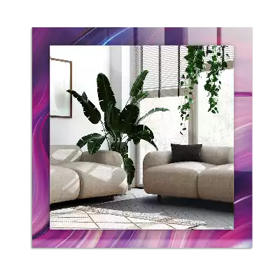 Miroir avec imprimé décoratif rectangulaire Vagues colorées abstraites