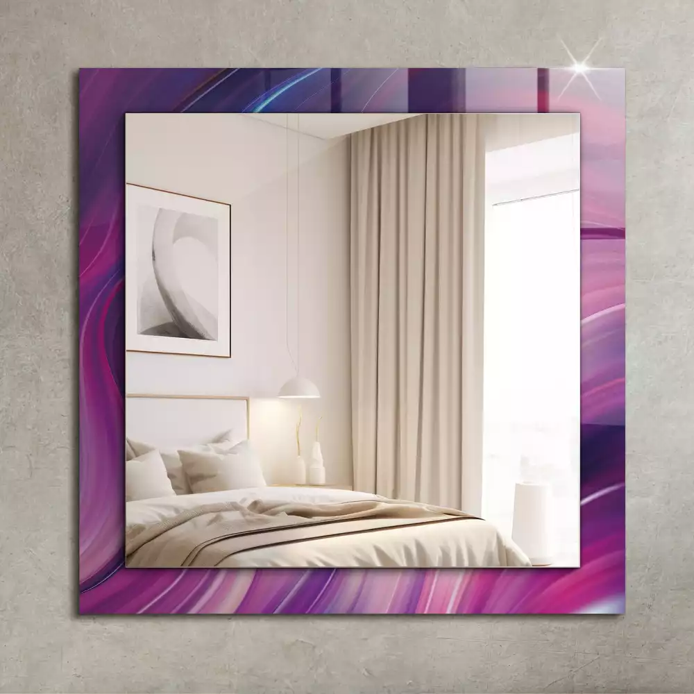 Miroir avec imprimé décoratif rectangulaire Vagues colorées abstraites