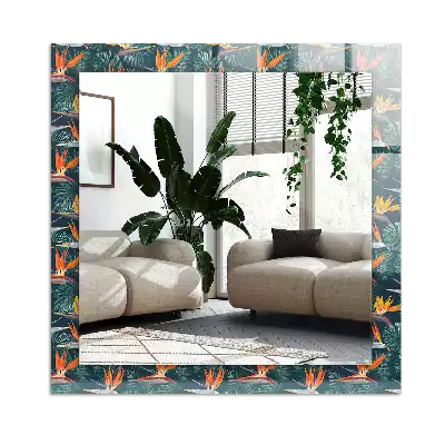 Miroir décoratif rectangulaire Fleurs et feuilles
