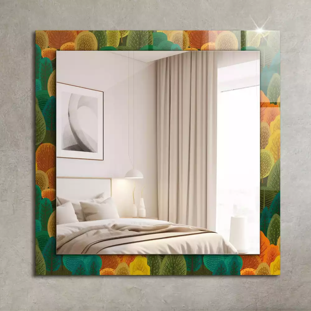 Miroir avec imprimé rectangulaire Arbres d’automne