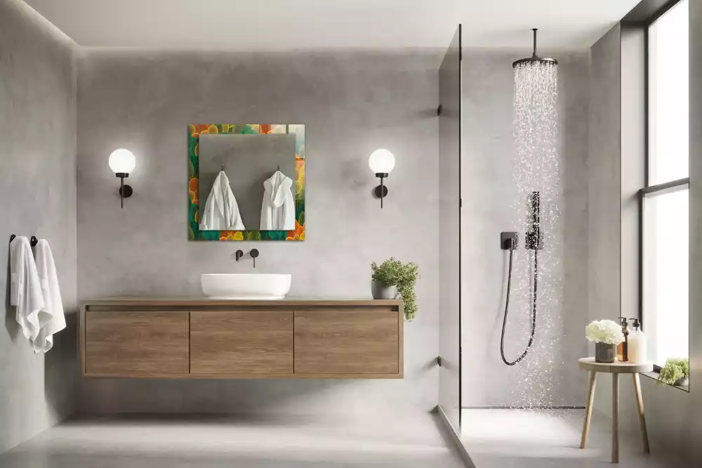 Miroir avec imprimé rectangulaire Arbres d’automne