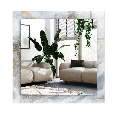 Miroir avec imprimé décoratif rectangulaire Motif marbre texture