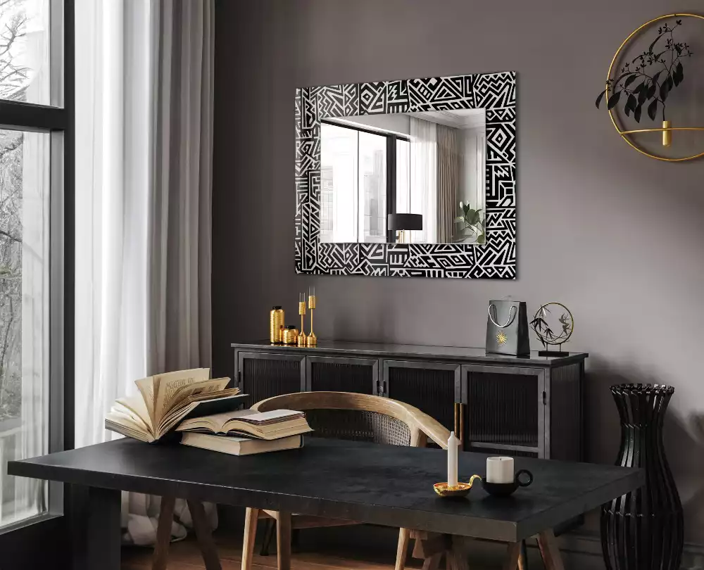 Miroir décoratif rectangulaire Motif géométrique