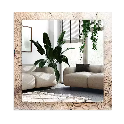 Miroir avec imprimé décoratif rectangulaire Coupe de tronc d’arbre
