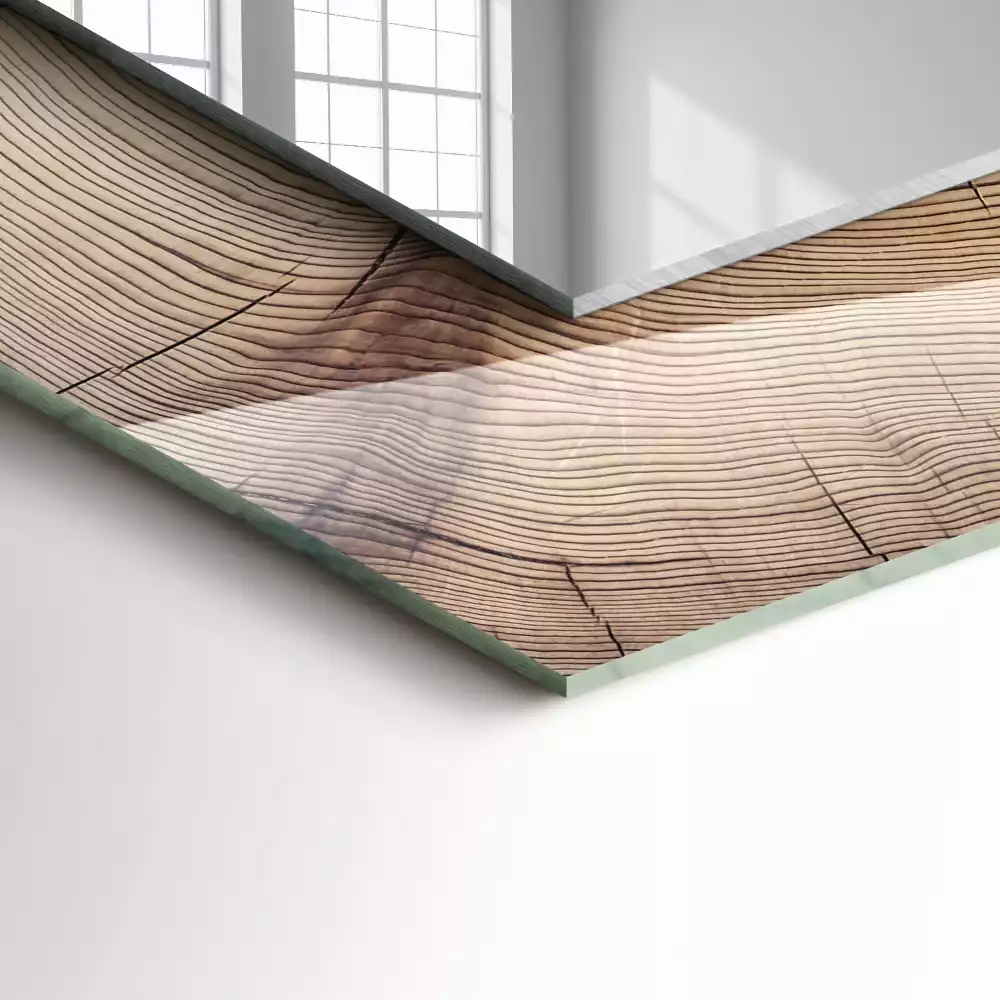 Miroir avec imprimé décoratif rectangulaire Coupe de tronc d’arbre