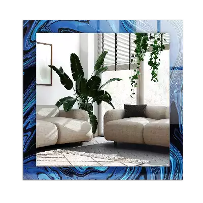 Miroir décoratif rectangulaire Motif bleu abstrait