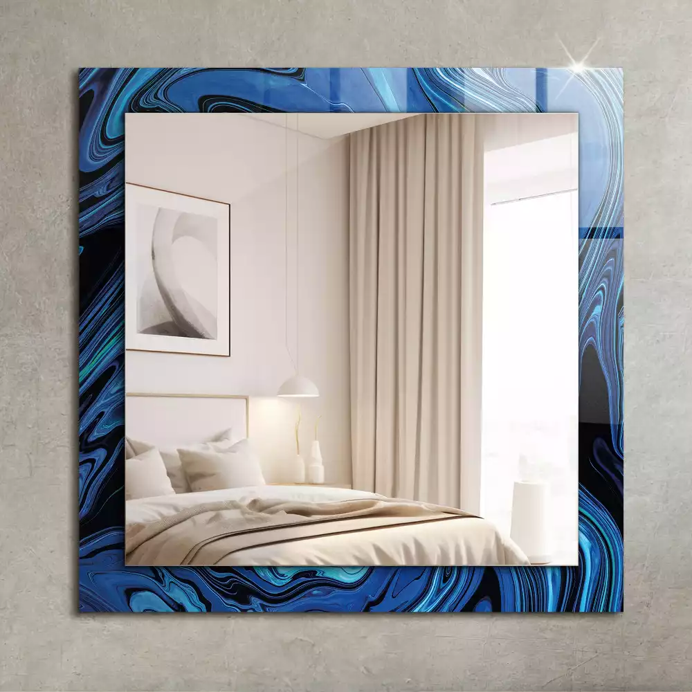 Miroir décoratif rectangulaire Motif bleu abstrait