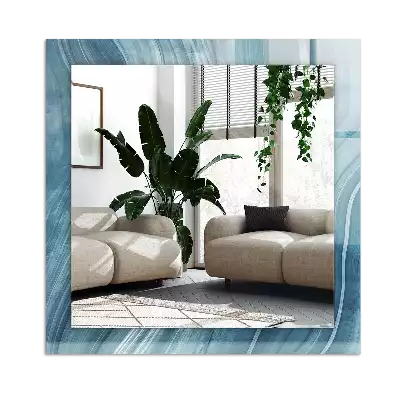 Miroir décoratif rectangulaire Lignes bleues abstraites