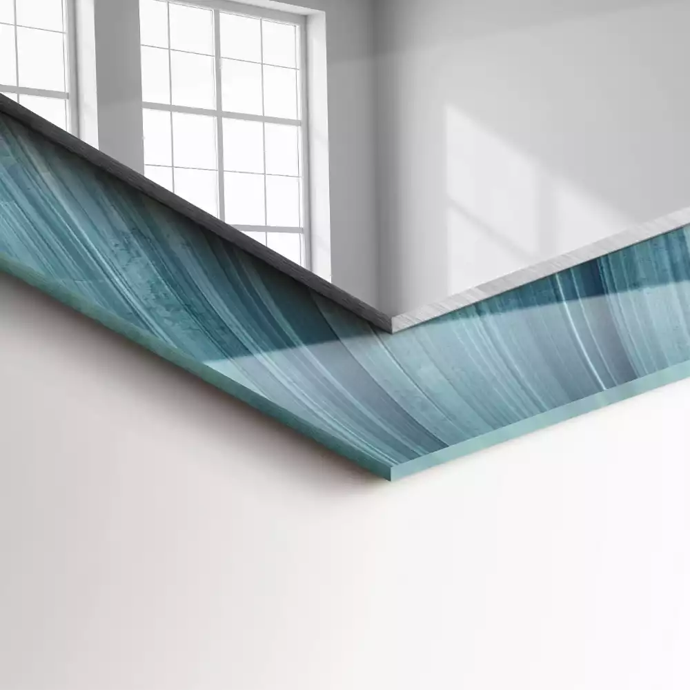 Miroir décoratif rectangulaire Lignes bleues abstraites