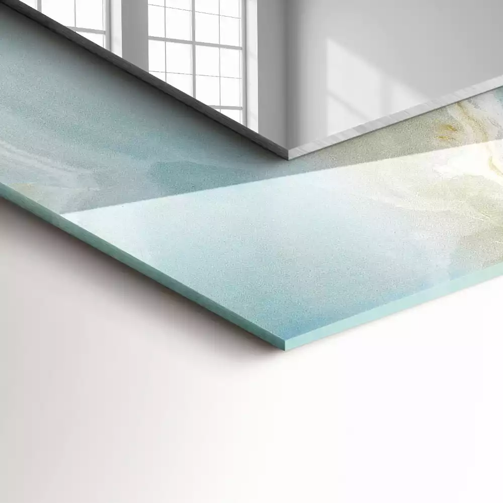 Miroir avec imprimé rectangulaire Marbre bleu onyx