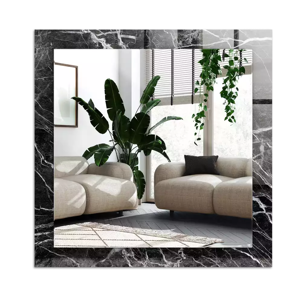 Miroir décoratif rectangulaire Marbre noir