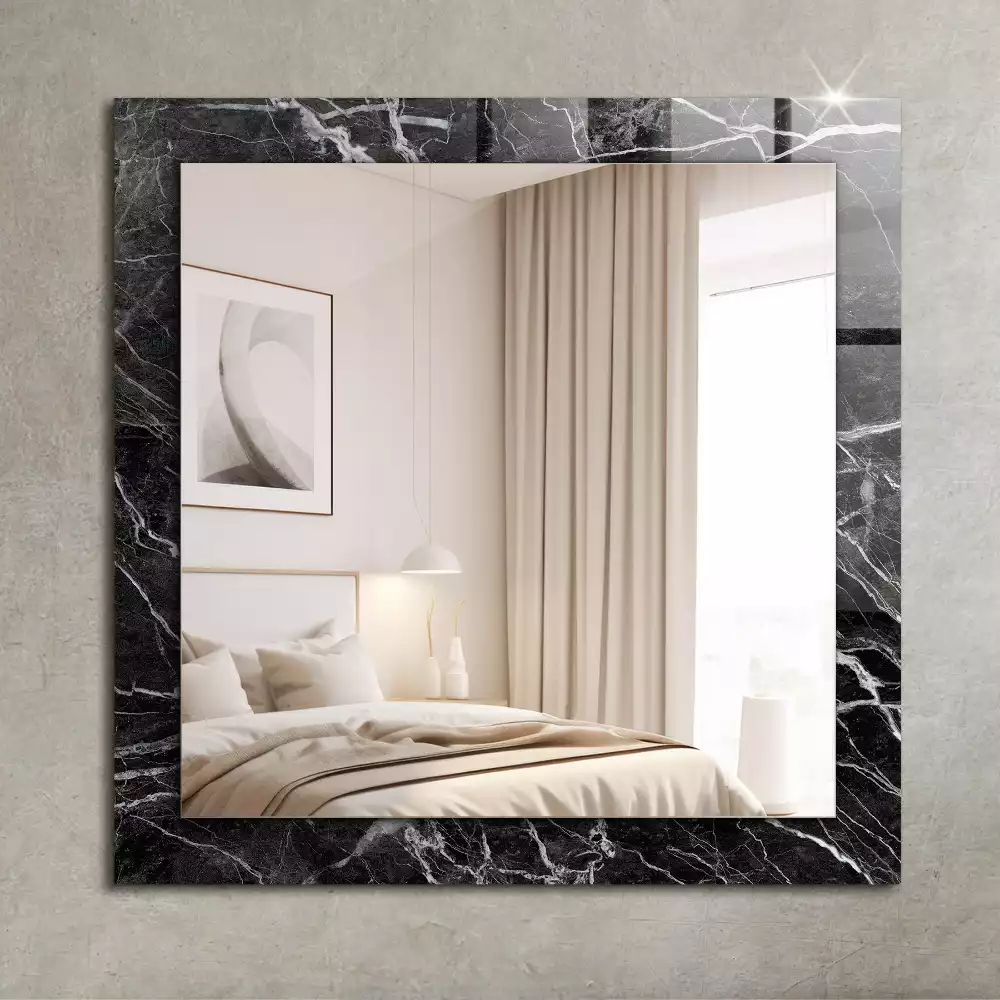 Miroir décoratif rectangulaire Marbre noir