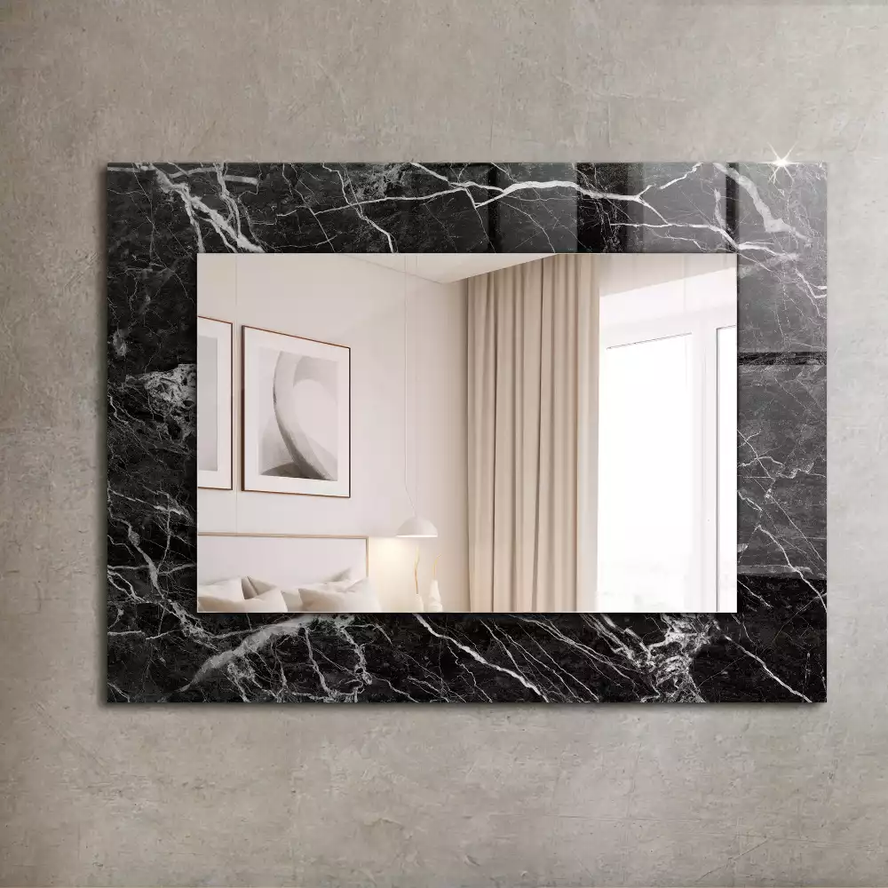 Miroir décoratif rectangulaire Marbre noir