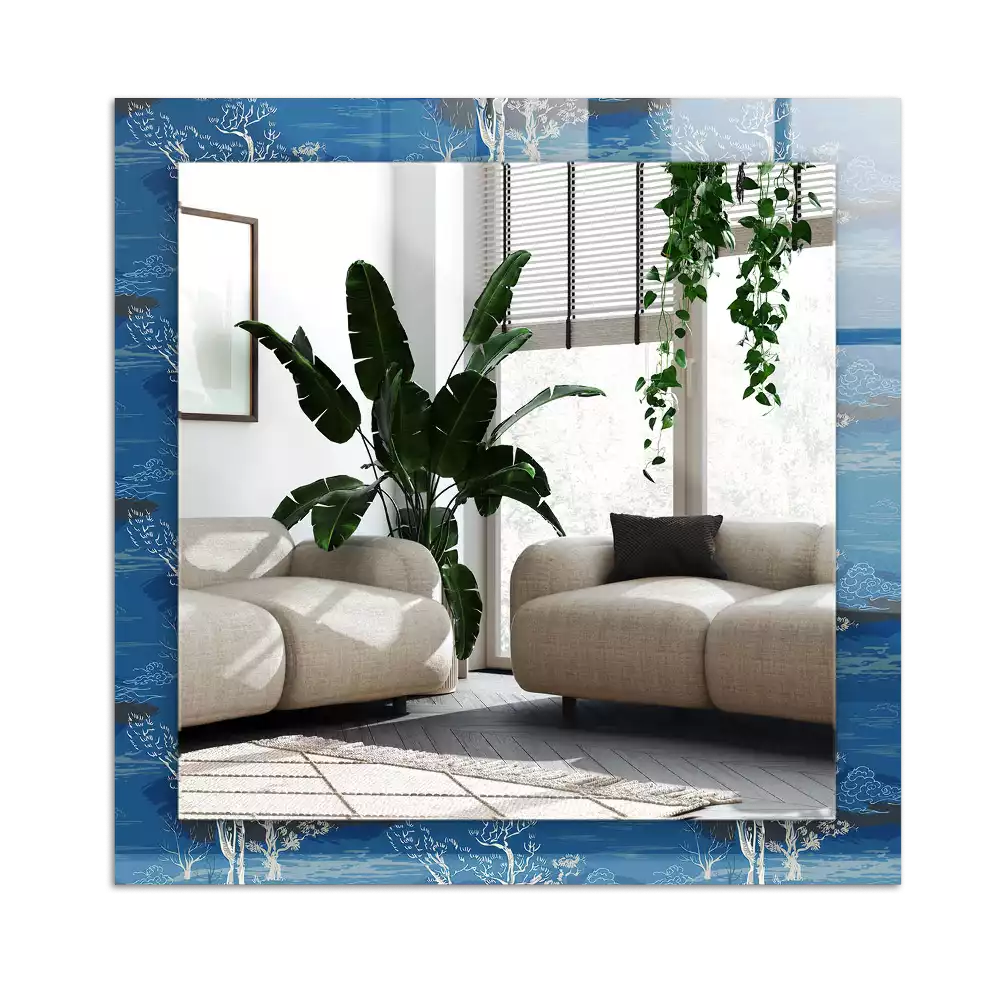 Miroir avec imprimé rectangulaire Paysage d’arbres