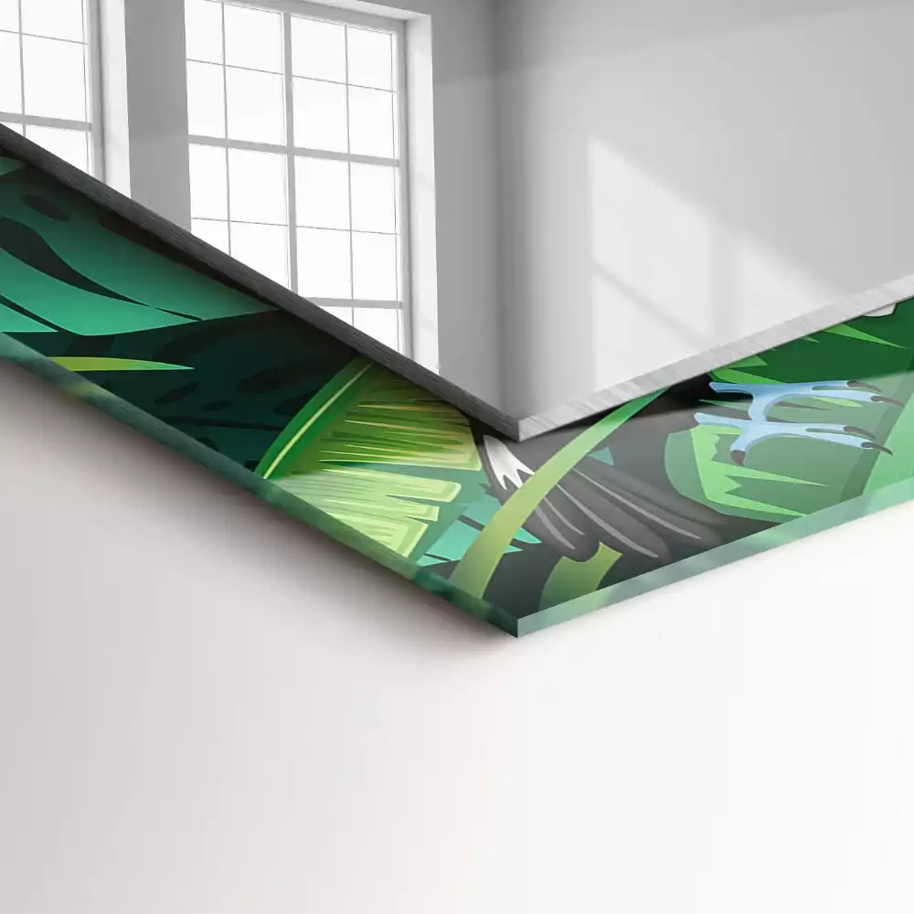 Miroir décoratif rectangulaire Toucans feuilles jungle