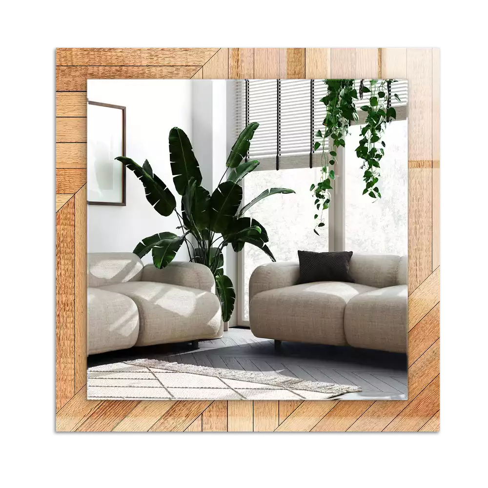 Miroir avec imprimé décoratif rectangulaire Parquet bois