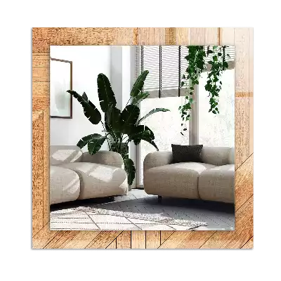 Miroir avec imprimé décoratif rectangulaire Parquet bois