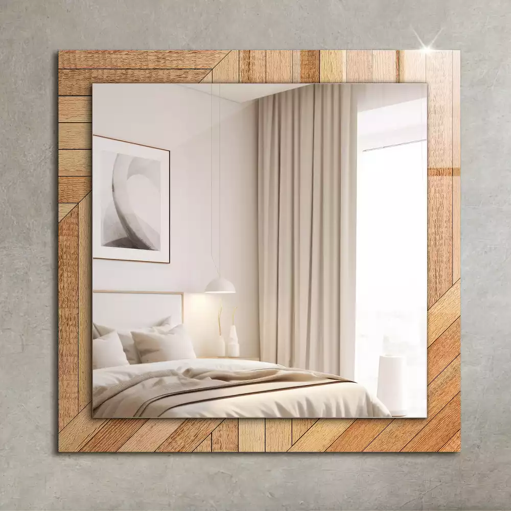 Miroir avec imprimé décoratif rectangulaire Parquet bois
