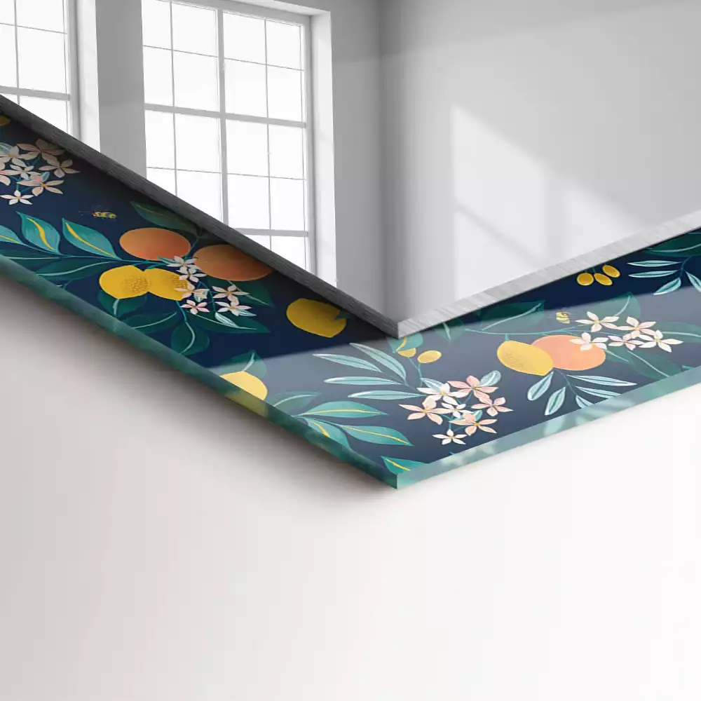 Miroir décoratif rectangulaire Fleurs et fruits