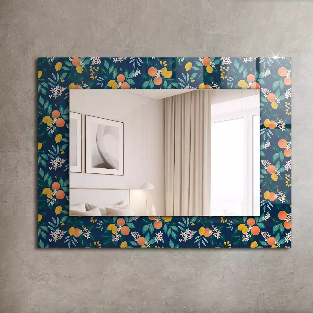 Miroir décoratif rectangulaire Fleurs et fruits