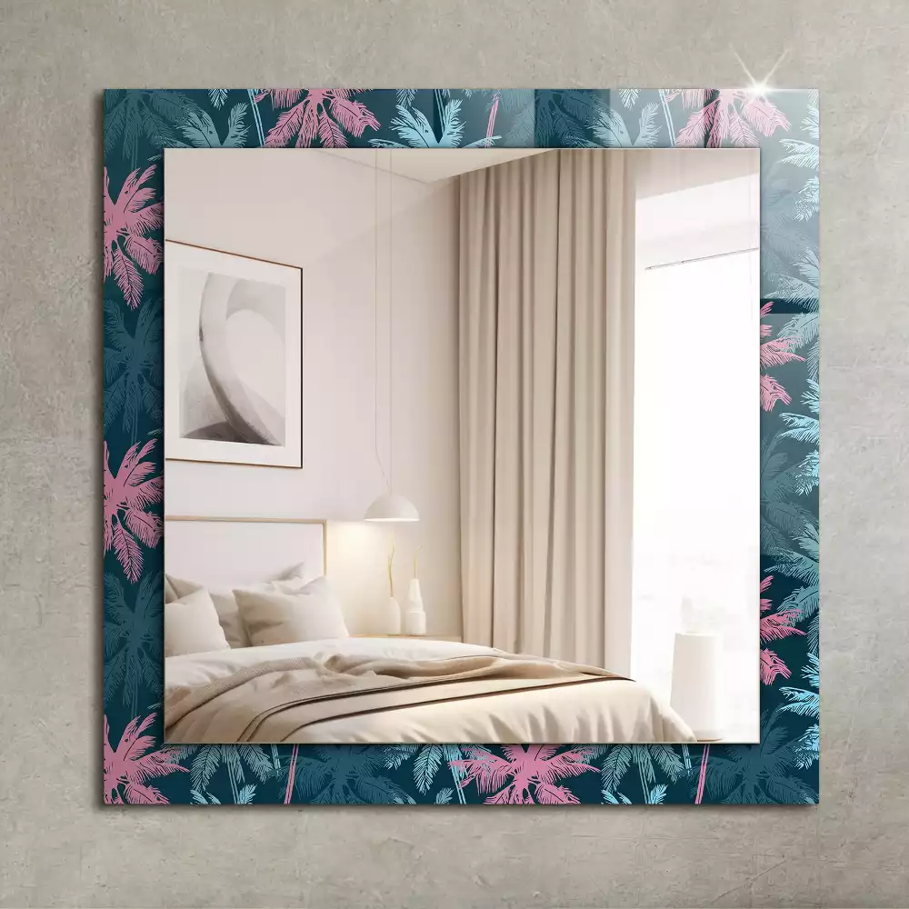 Miroir avec imprimé rectangulaire Palmiers motif coloré